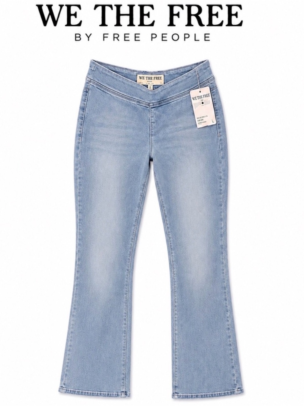NWT We The Free In My Feelings Mid Rise Crop Boot Jeans Light Wash Size Large